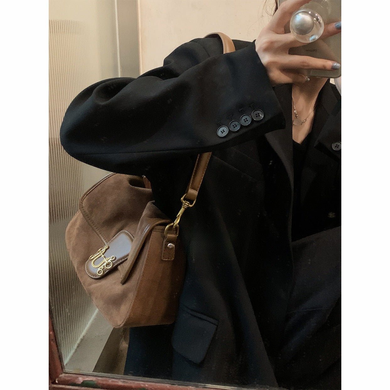 Elegant Autumn Soft Suede Hobo Tote Bag - Stylish Crossbody Shoulder Bag with Large Capacity -dropshippingabc.com