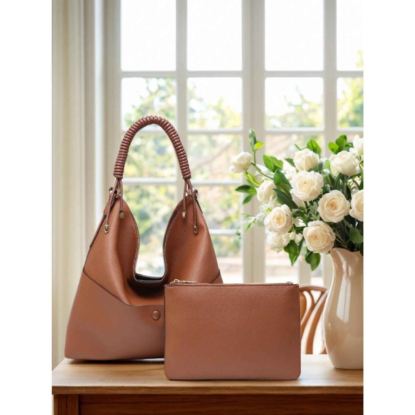 shomico Soft Material Women's Hobo Purse – Lightweight, Large Capacity Shoulder Bag With Detachable Extra Pouch