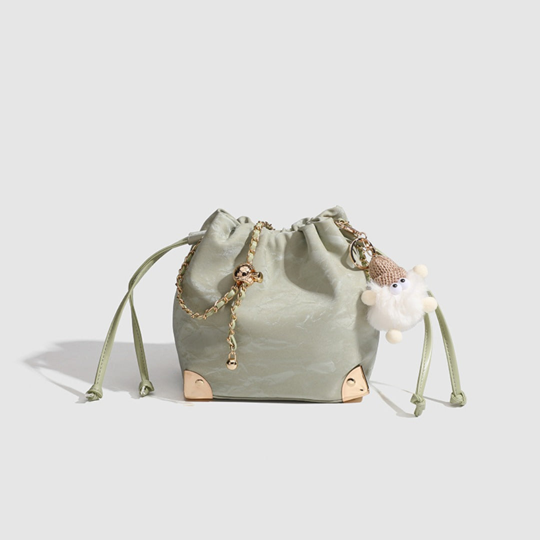 Drawstring Chic Mini Bucket Bag - Stylish Women's Designer Shoulder & Crossbody Chain Bag -dropshippingabc.com