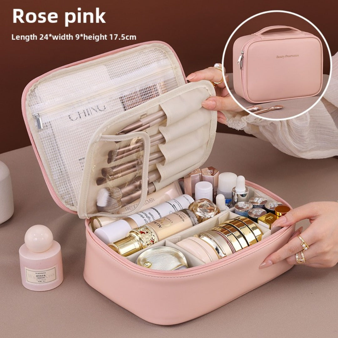 Free Partition Cosmetic Bag - Large Capacity Travel Portable Toiletry Bag & Makeup Organizer for Women -dropshippingabc.com