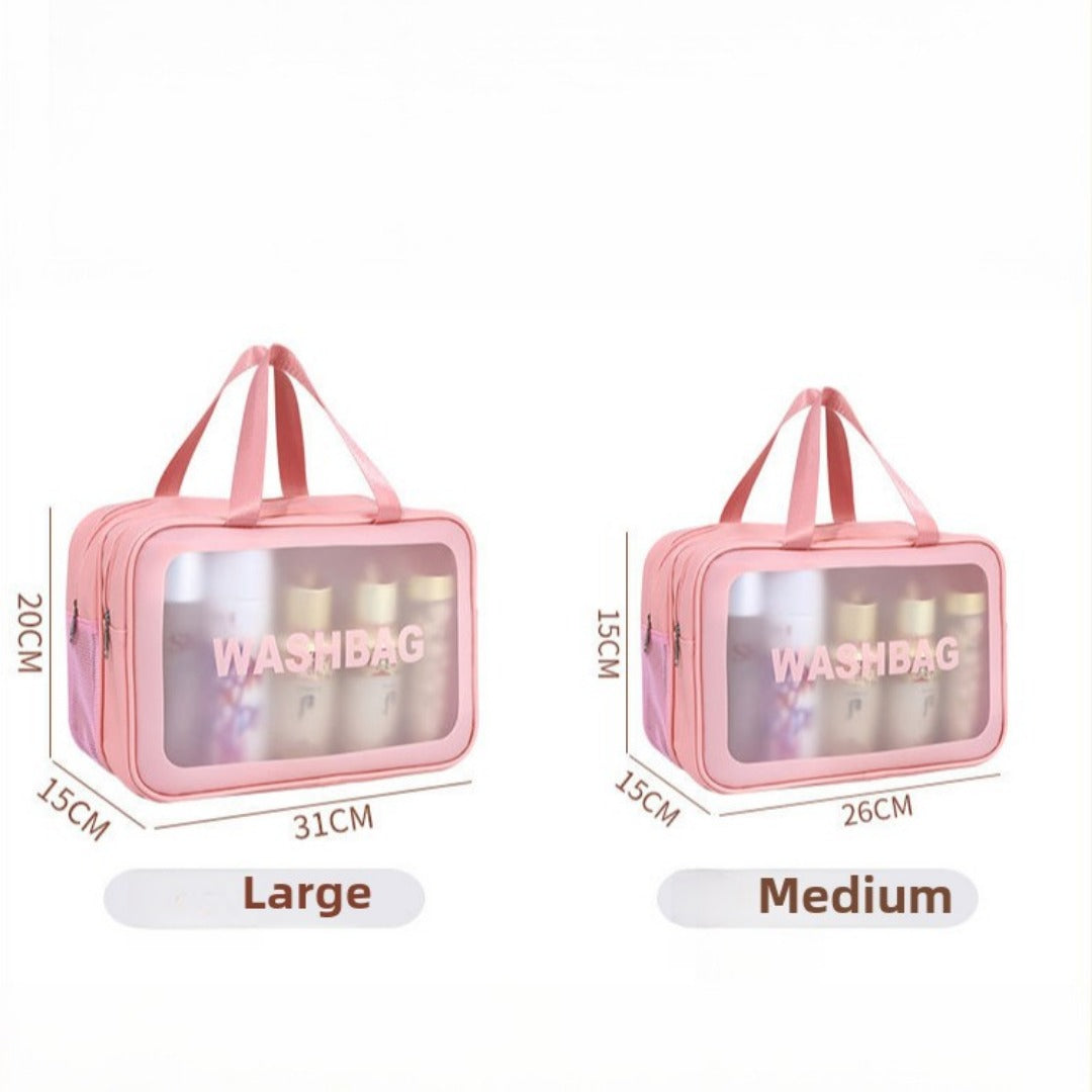 Dry & Wet Separation PVC Transparent Beach Bag - Double-Layer Portable Travel Toiletry Bag with Compartments -dropshippingabc.com