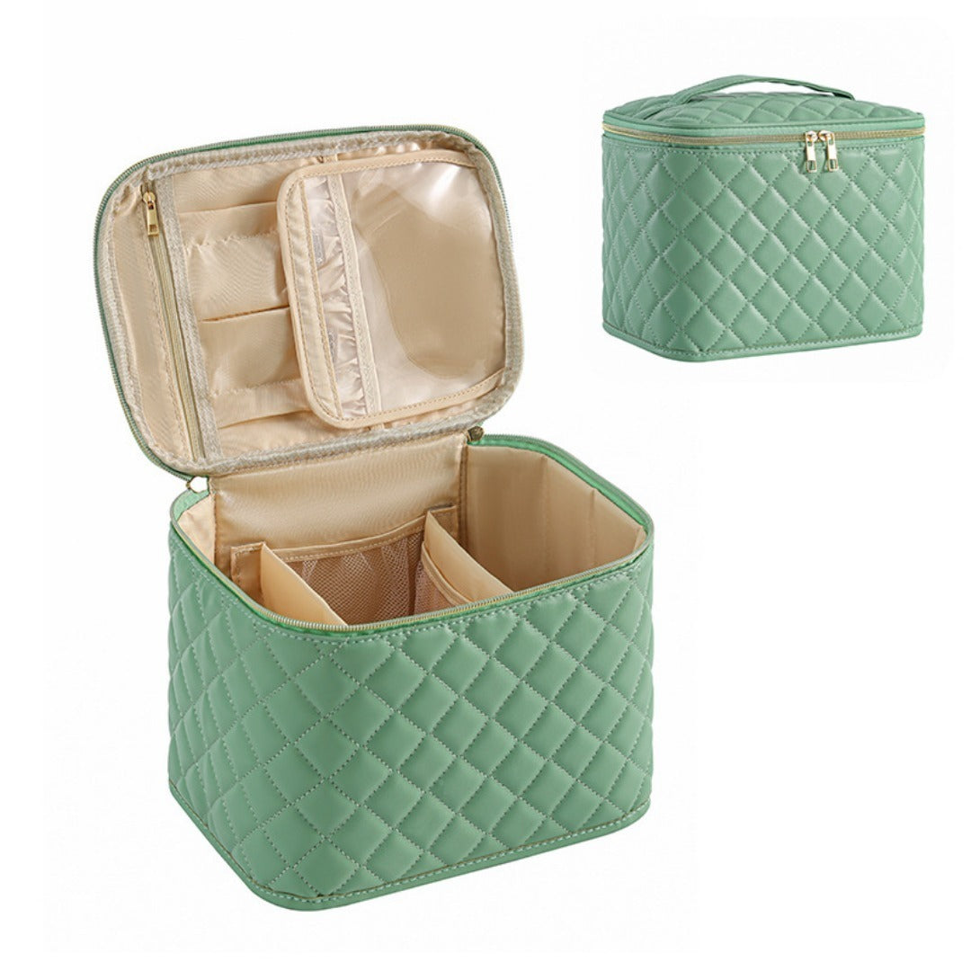 Large Capacity Travel Makeup Bag - Waterproof Cosmetic Organizer with Multi-Functional Partitions -dropshippingabc.com