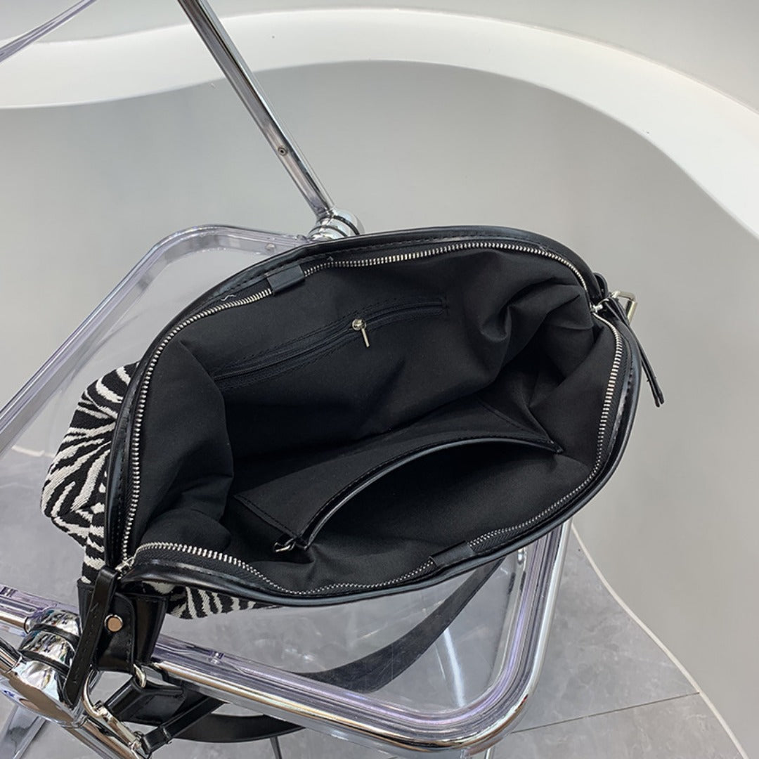 Zebra Pattern Slouch Purse - Large Capacity 2-in-1 Crossbody Hobo Bag for Women -dropshippingabc.com