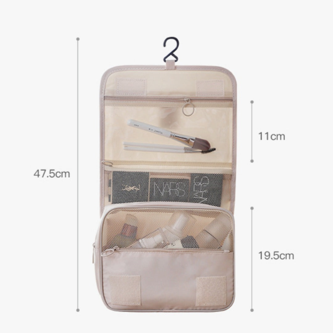 Travel Waterproof Makeup Bag with Hook - Large Capacity Portable Wash Bag & Toiletry Organizer -dropshippingabc.com