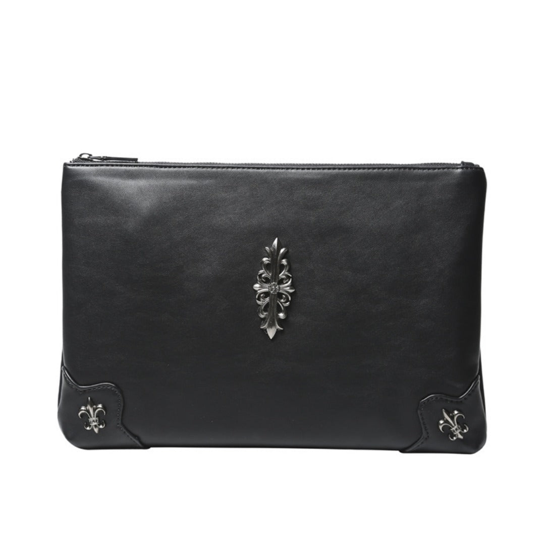 Unisex Evening Clutch Bag | Rivet Messenger iPad Wrist Bag with Detachable Strap -dropshippingabc.com