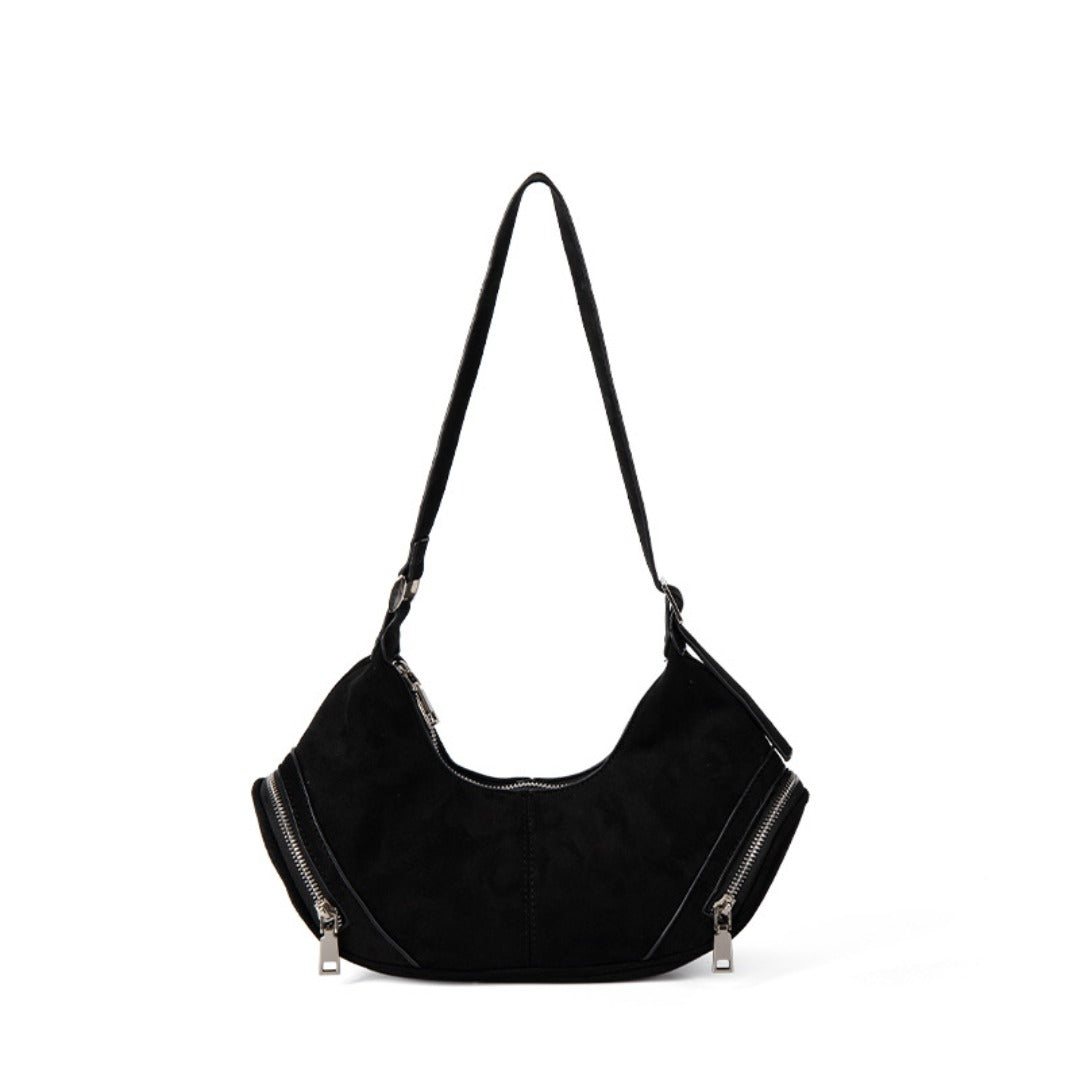 Large Capacity Suede Shoulder Bag - Vintage Casual Slouch Hobo Bag -dropshippingabc.com