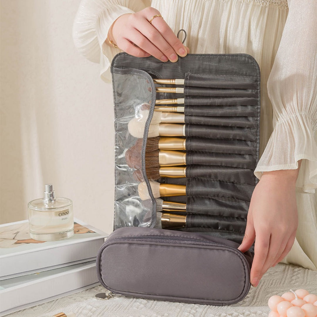 Professional Folding Makeup Bag Organizer - Multi-Function Travel Cosmetic & Makeup Brush Storage Bag -dropshippingabc.com