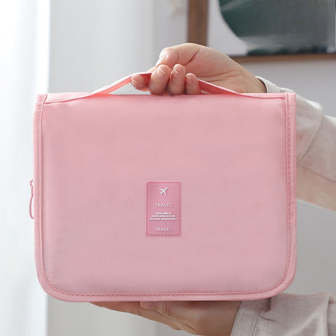 Travel Waterproof Makeup Bag with Hook - Large Capacity Portable Wash Bag & Toiletry Organizer -dropshippingabc.com