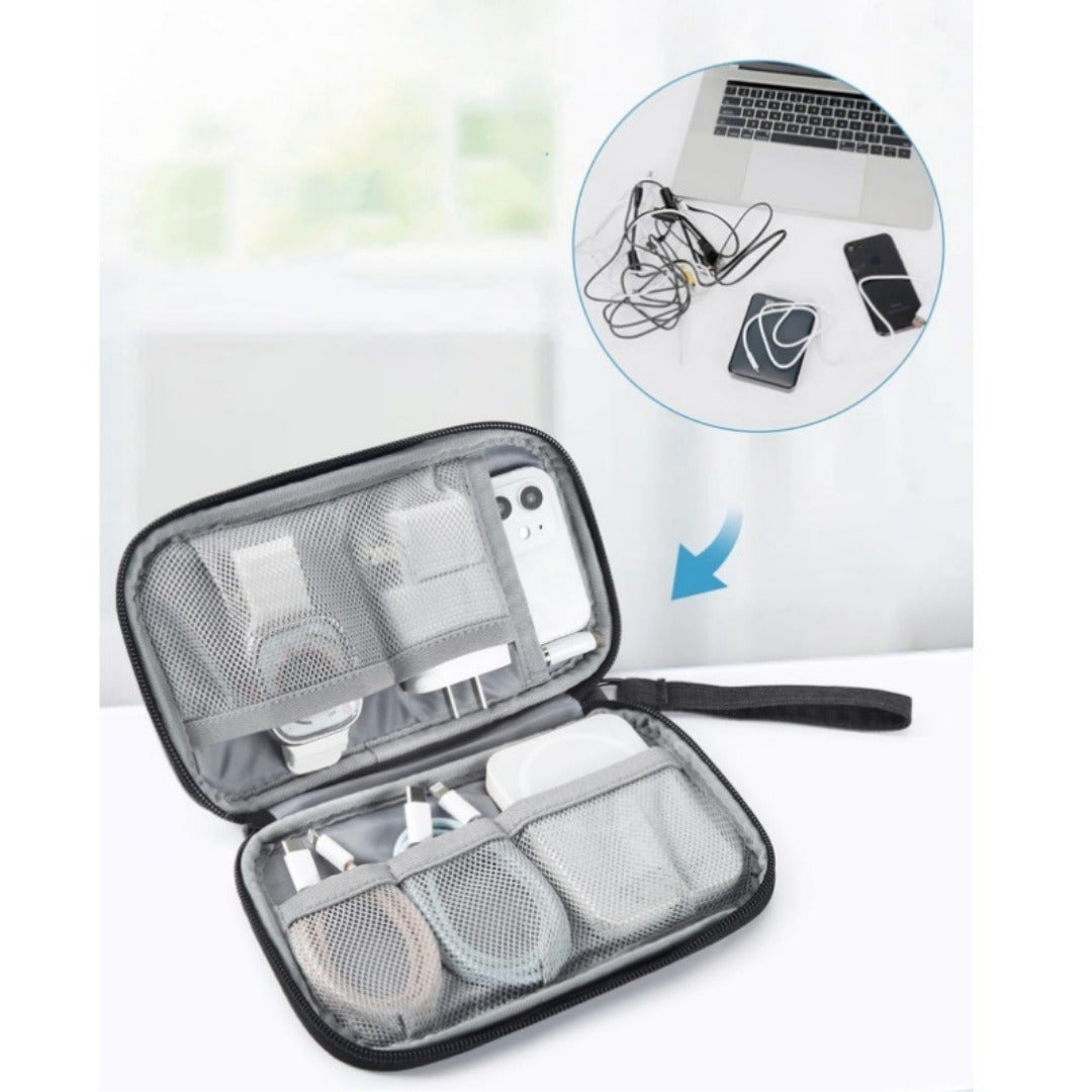 Zip Around Wristlet Wallet for Women with Headphone Cable Storage - Travel Cable Organizer Bag -dropshippingabc.com