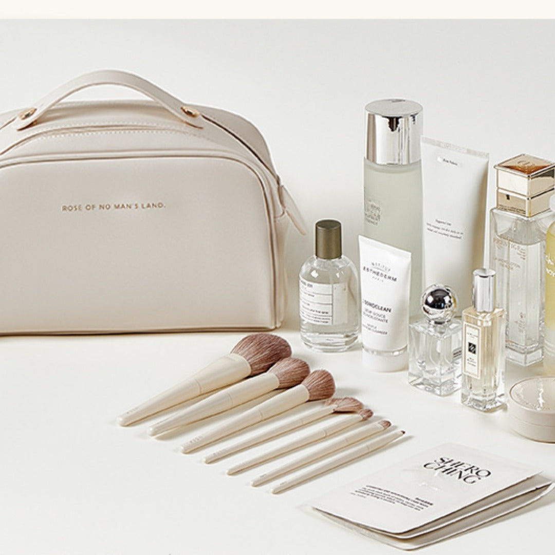 PU waterproof cosmetic bag, large capacity portable travel bag, travel makeup bag, Makeup bag organizers, Makeup bags small -dropshippingabc.com