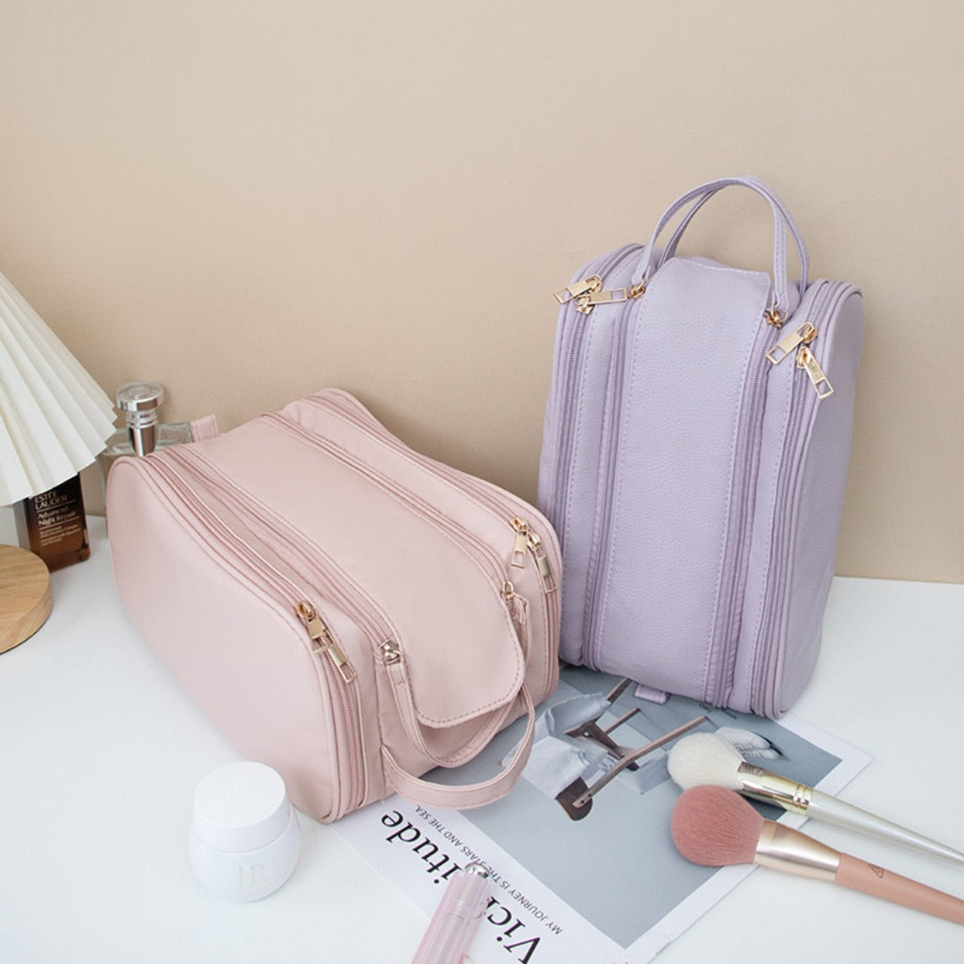 Multifunctional Makeup Bag for Women - Large Capacity Partitioned Travel Toiletry Organizer with Compartments -dropshippingabc.com