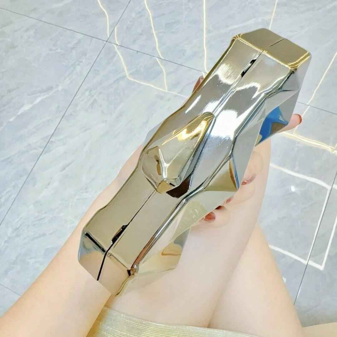 Geometric Lattice Acrylic Evening Bag - Metal Handbag with Chain Evening Clutch Purse