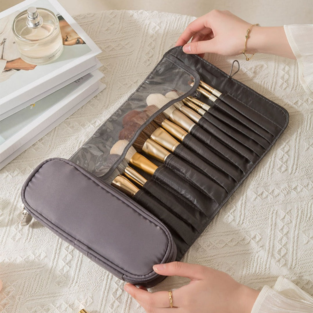 Professional Folding Makeup Bag Organizer - Multi-Function Travel Cosmetic & Makeup Brush Storage Bag -dropshippingabc.com
