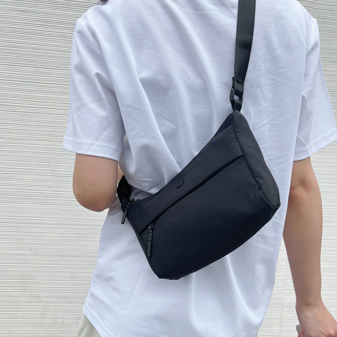 Small Casual Bag Women, Casual Simple Crossbody Bag, Nylon Wide Shoulder Strap Daily Commuter Shoulder Bag -dropshippingabc.com