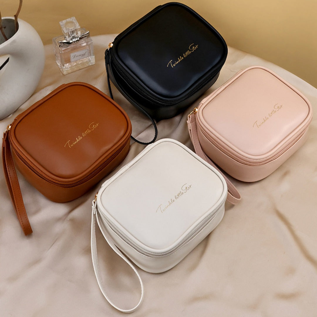 Portable PU Makeup Bag - Small Cream Lipstick Envelope Carry Bag for Students & Sanitary Napkin Storage -dropshippingabc.com