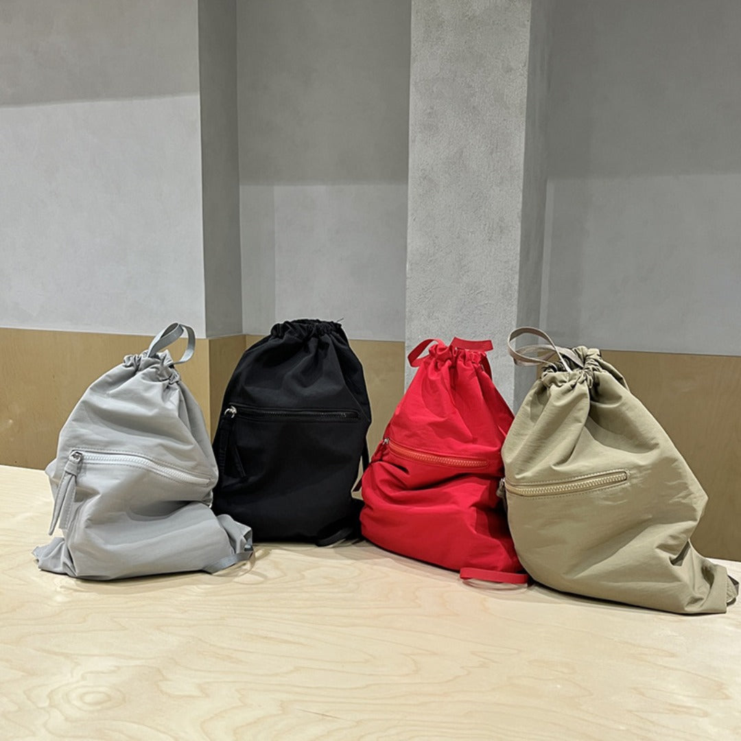 Large Capacity Bucket Backpack Purse - Lightweight Nylon Drawstring Bag for Women, Unisex Casual Summer Bundle Bag -dropshippingabc.com