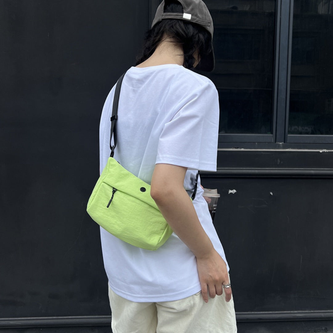 Small Casual Bag Women, Casual Simple Crossbody Bag, Nylon Wide Shoulder Strap Daily Commuter Shoulder Bag -dropshippingabc.com