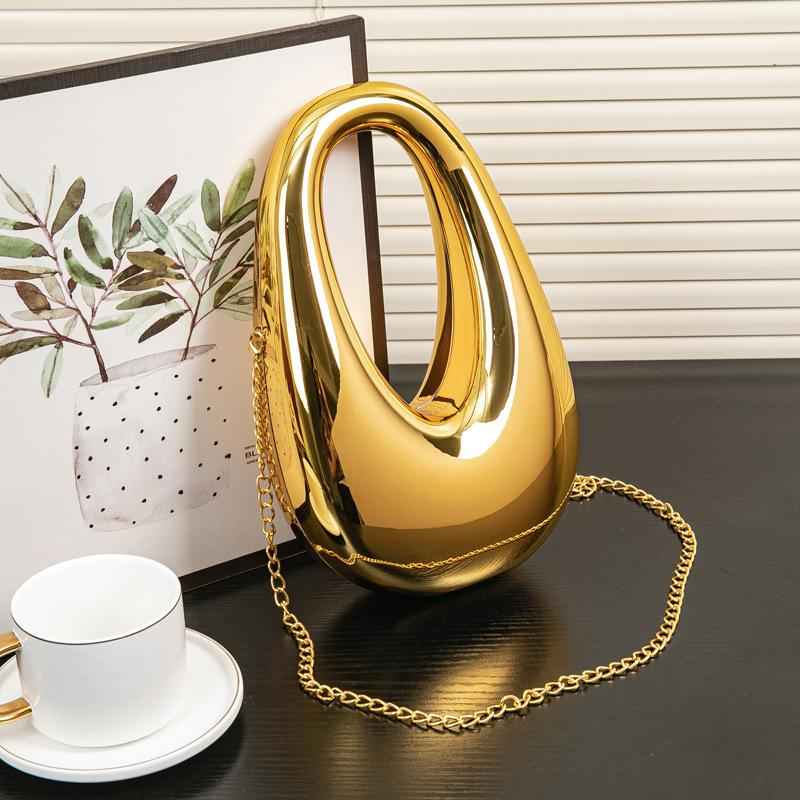 U-Shape Acrylic Evening Bag - Party Decoration Clutch Purse with Versatile Chain Strap