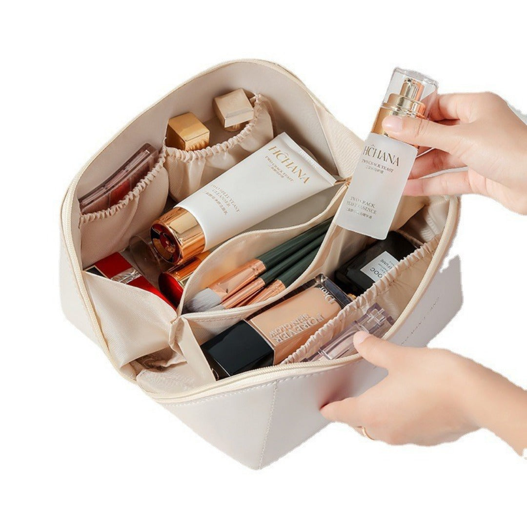 Stylish Large Capacity Makeup Bag for Women - Versatile Travel Toiletry Organizer with Compartments -dropshippingabc.com