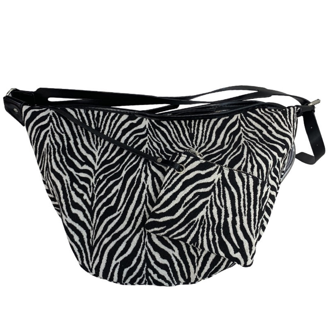 Zebra Pattern Slouch Purse - Large Capacity 2-in-1 Crossbody Hobo Bag for Women -dropshippingabc.com