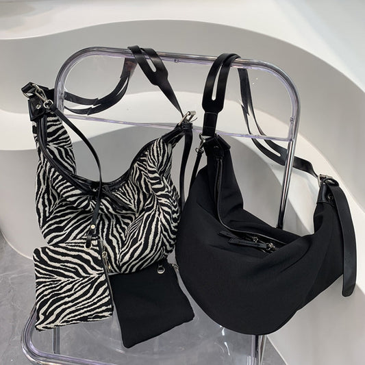Zebra Pattern Slouch Purse - Large Capacity 2-in-1 Crossbody Hobo Bag for Women -dropshippingabc.com