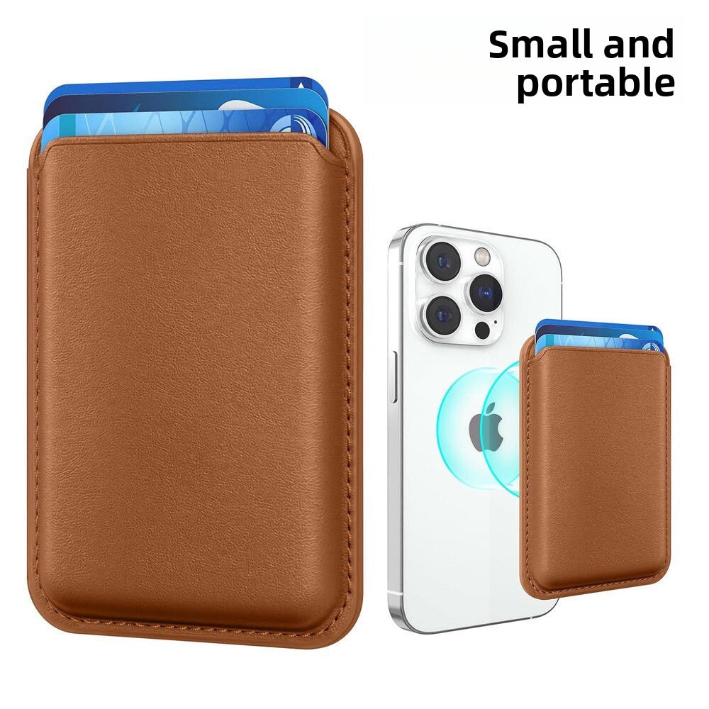 Applicable to Apple 15Magsafe magnetic card bag iPhone mobile phone card bag card holder PU magnetic suction -dropshippingabc.com