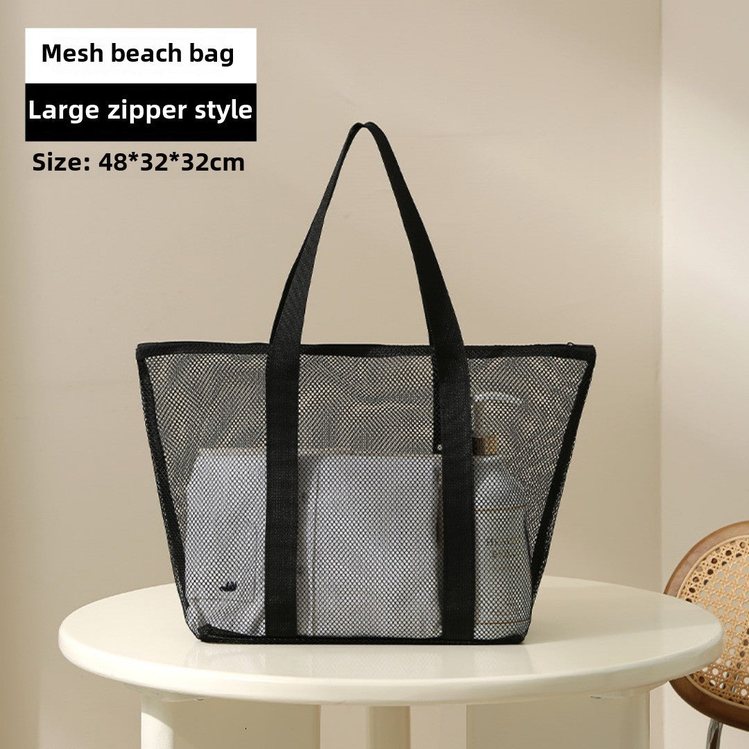Large Capacity Mesh Shower Tote Bag - Portable Foldable Beach & Travel Bag for Wet and Dry Storage -dropshippingabc.com
