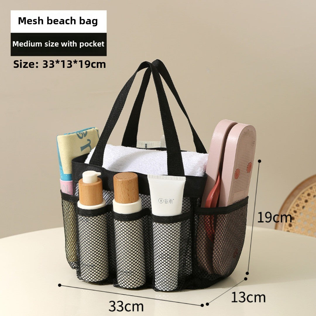 Large Capacity Mesh Shower Tote Bag - Portable Foldable Beach & Travel Bag for Wet and Dry Storage -dropshippingabc.com
