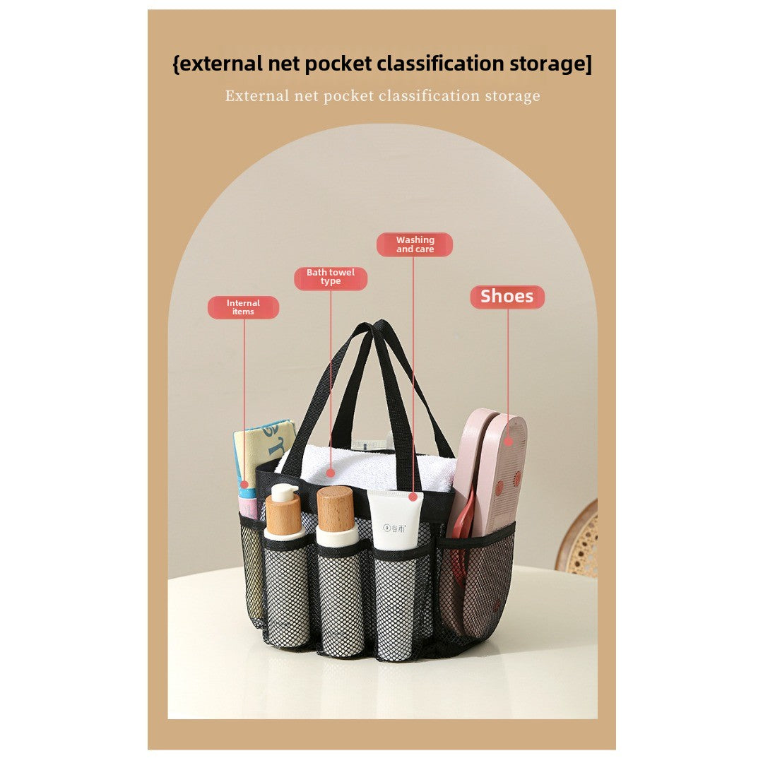 Large Capacity Mesh Shower Tote Bag - Portable Foldable Beach & Travel Bag for Wet and Dry Storage -dropshippingabc.com