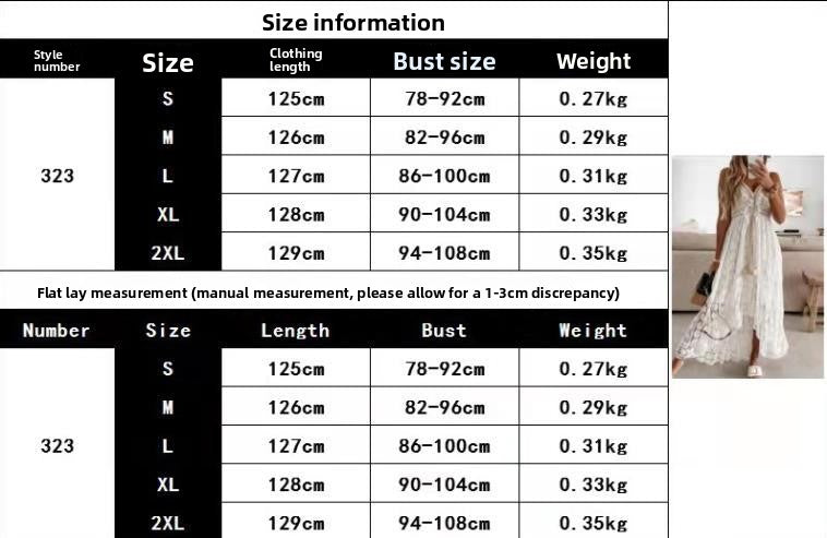 Women's Floral V-Neck Lace Dress - Sleeveless Spaghetti Strap Boho Beach Vacation Dress with Side Split -dropshippingabc.com