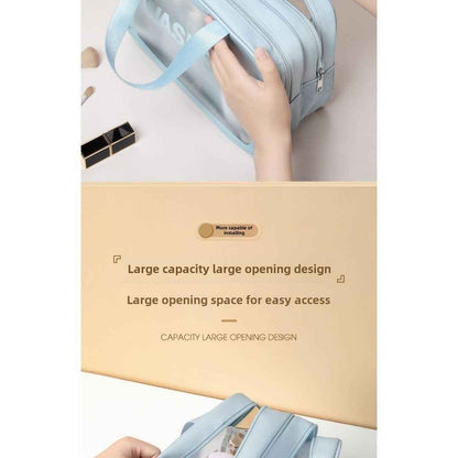 Premium Makeup Bag with Wet-Dry Separation - Large Capacity Beach & Travel Cosmetic Organizer