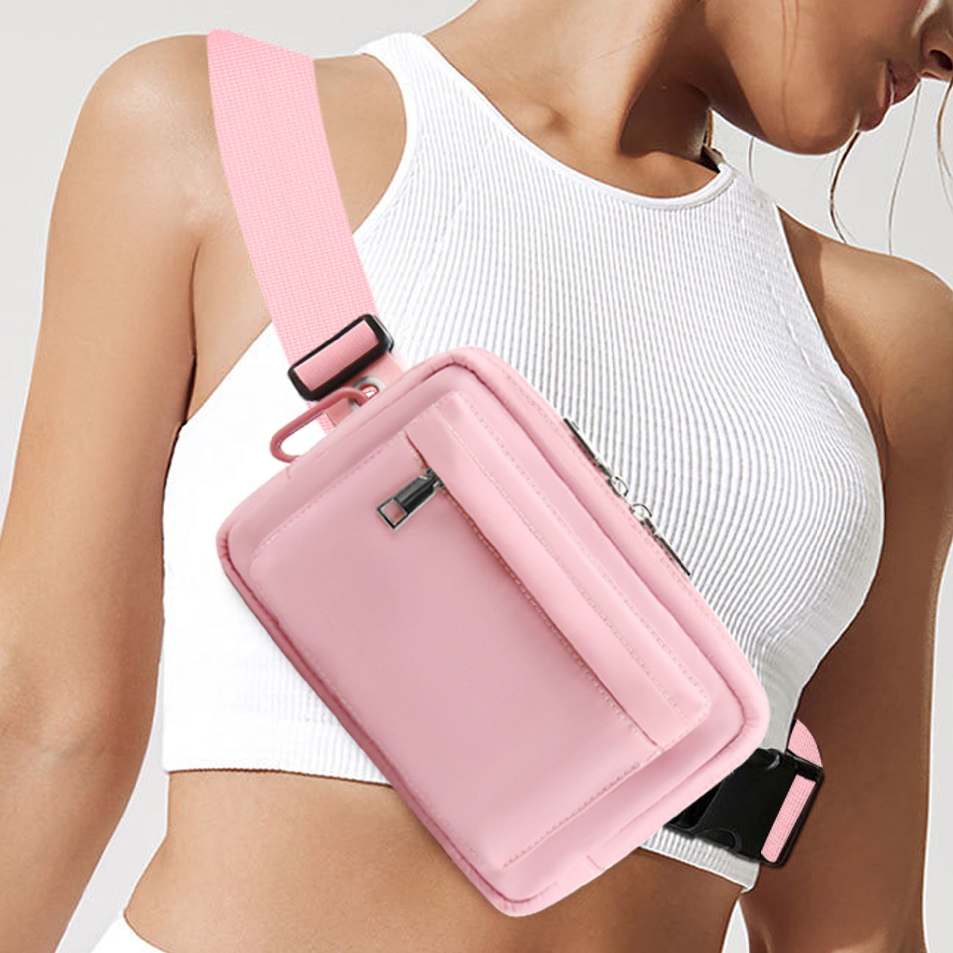 Nylon Chest Bag – Outdoor Sports Running Fanny Pack & Crossbody Belt Purse for Men & Women – Lightweight, Durable, and Stylish -dropshippingabc.com