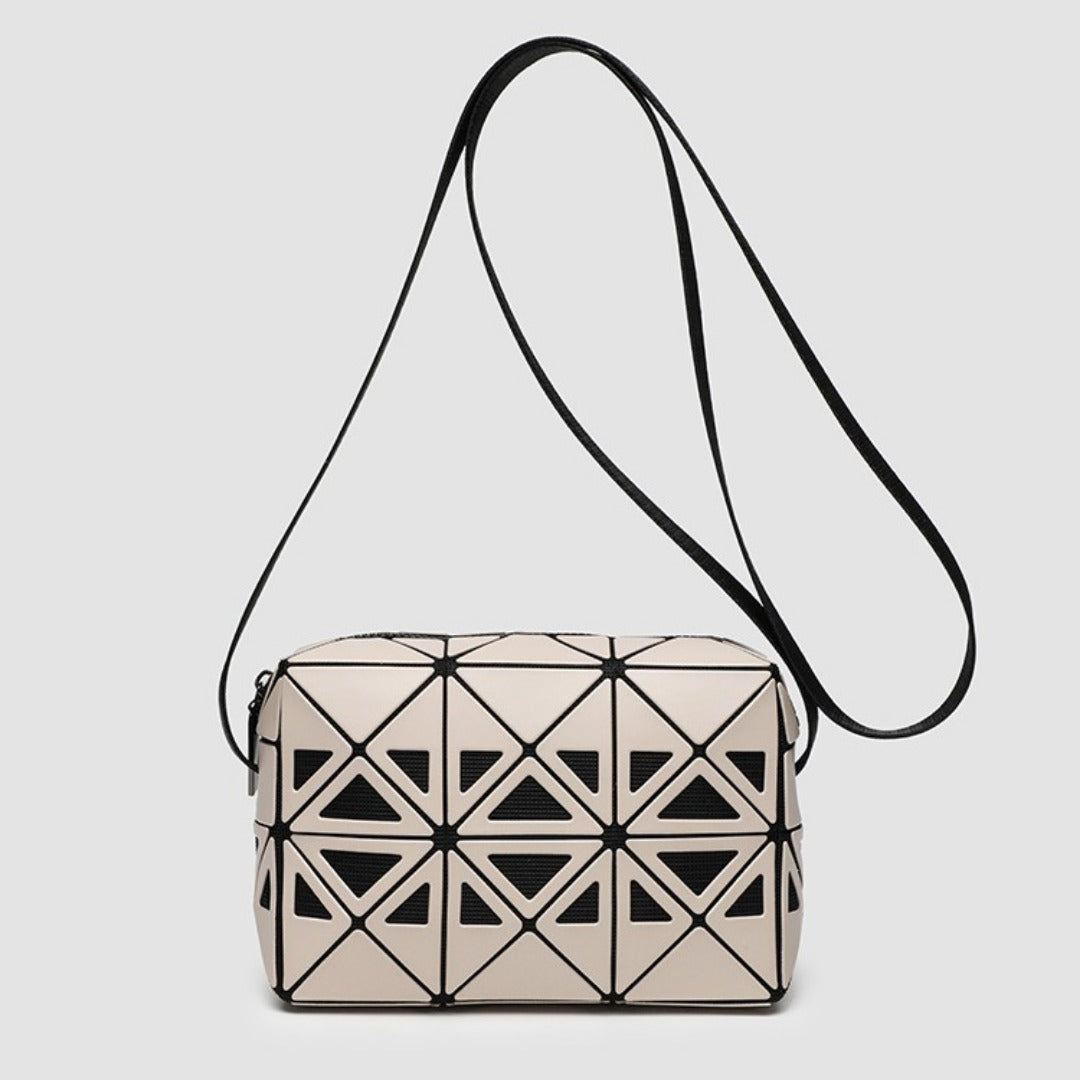 Fashion Small Square Box Crossbody Bag - Hollow Geometric Design Splicing Shoulder Bag, Commuter Small Square Purse -dropshippingabc.com