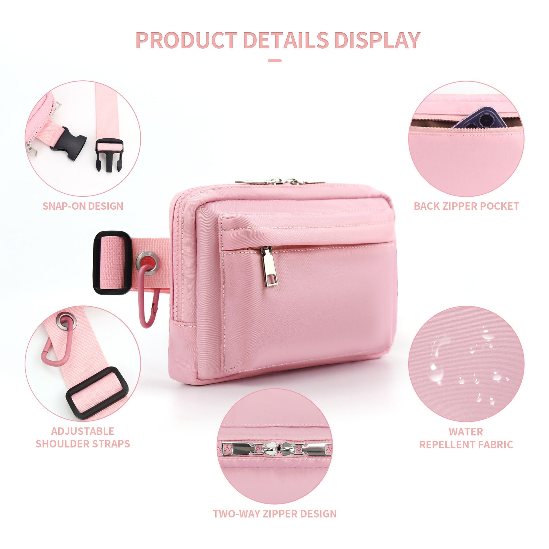 Nylon Chest Bag – Outdoor Sports Running Fanny Pack & Crossbody Belt Purse for Men & Women – Lightweight, Durable, and Stylish -dropshippingabc.com