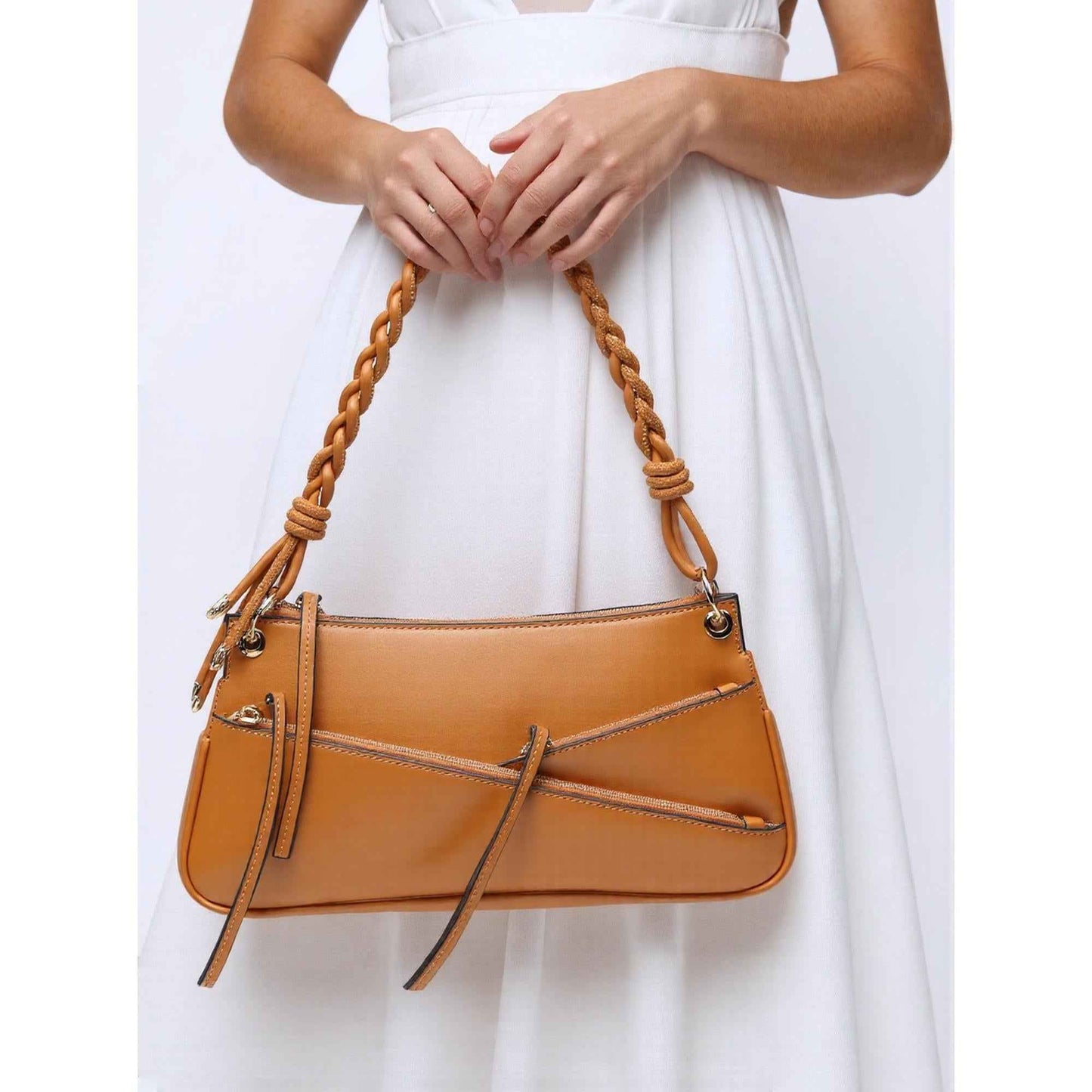 Small Shoulder Bag with Unique Handmade Woven Handle - Artisan Crafted Crossbody Purse