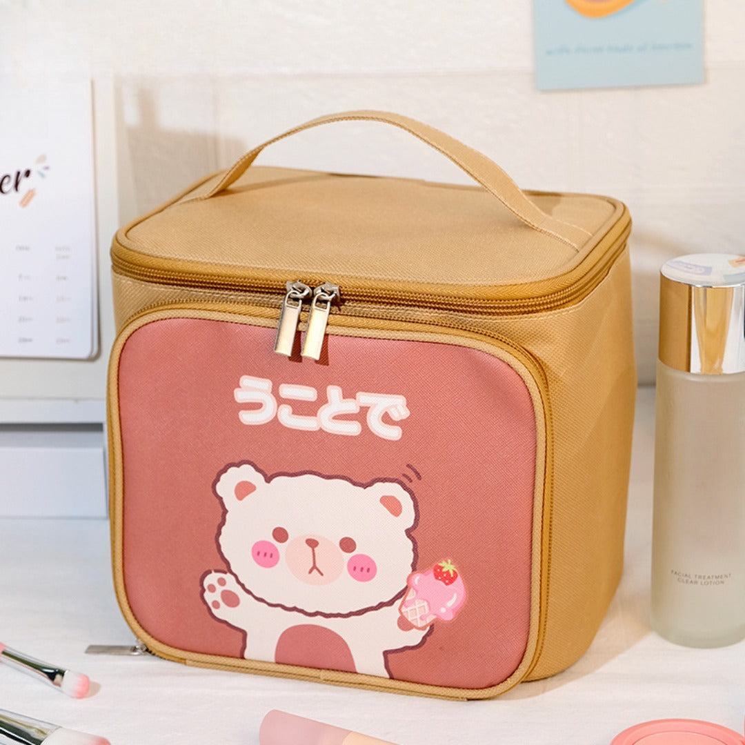 Cute Large Capacity Portable Storage Toilet Bag - Travel Bucket Cosmetic Bag & Makeup Organizer for Women -dropshippingabc.com
