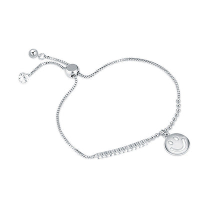 Smiley Face Adjustable Bracelet for Women - Western Fashion Zircon All-match Bracelet Accessories -dropshippingabc.com