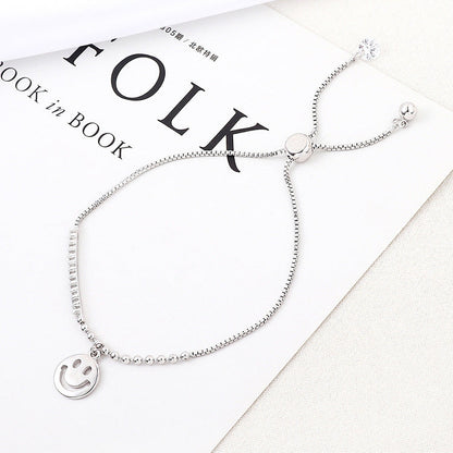 Smiley Face Adjustable Bracelet for Women - Western Fashion Zircon All-match Bracelet Accessories -dropshippingabc.com