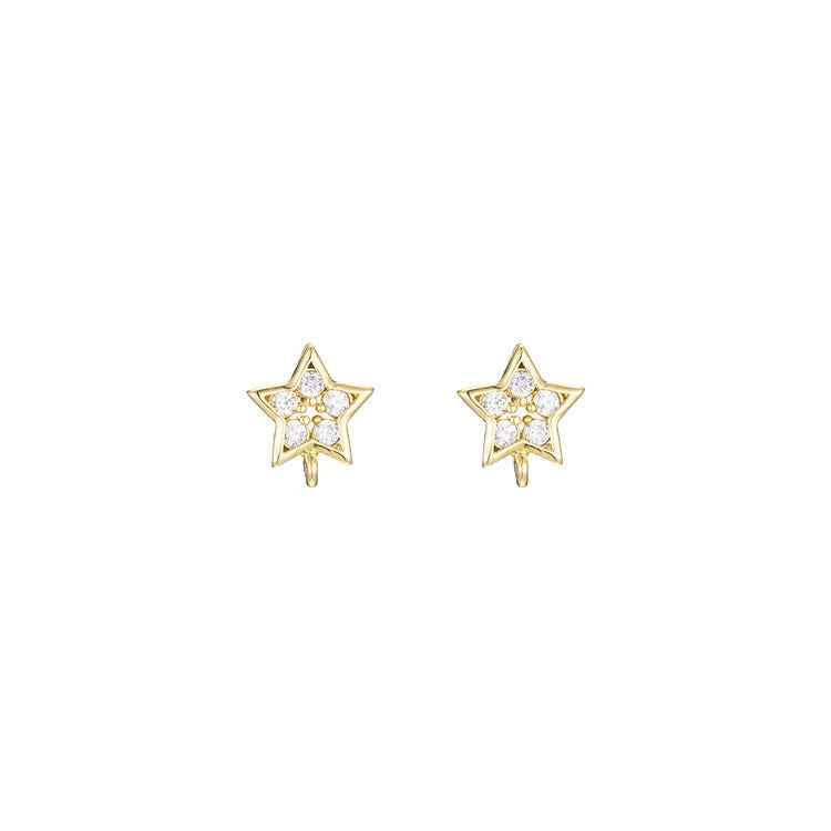 Gold Star Hoop Earrings for Women