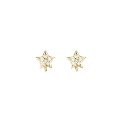 Gold Star Hoop Earrings for Women