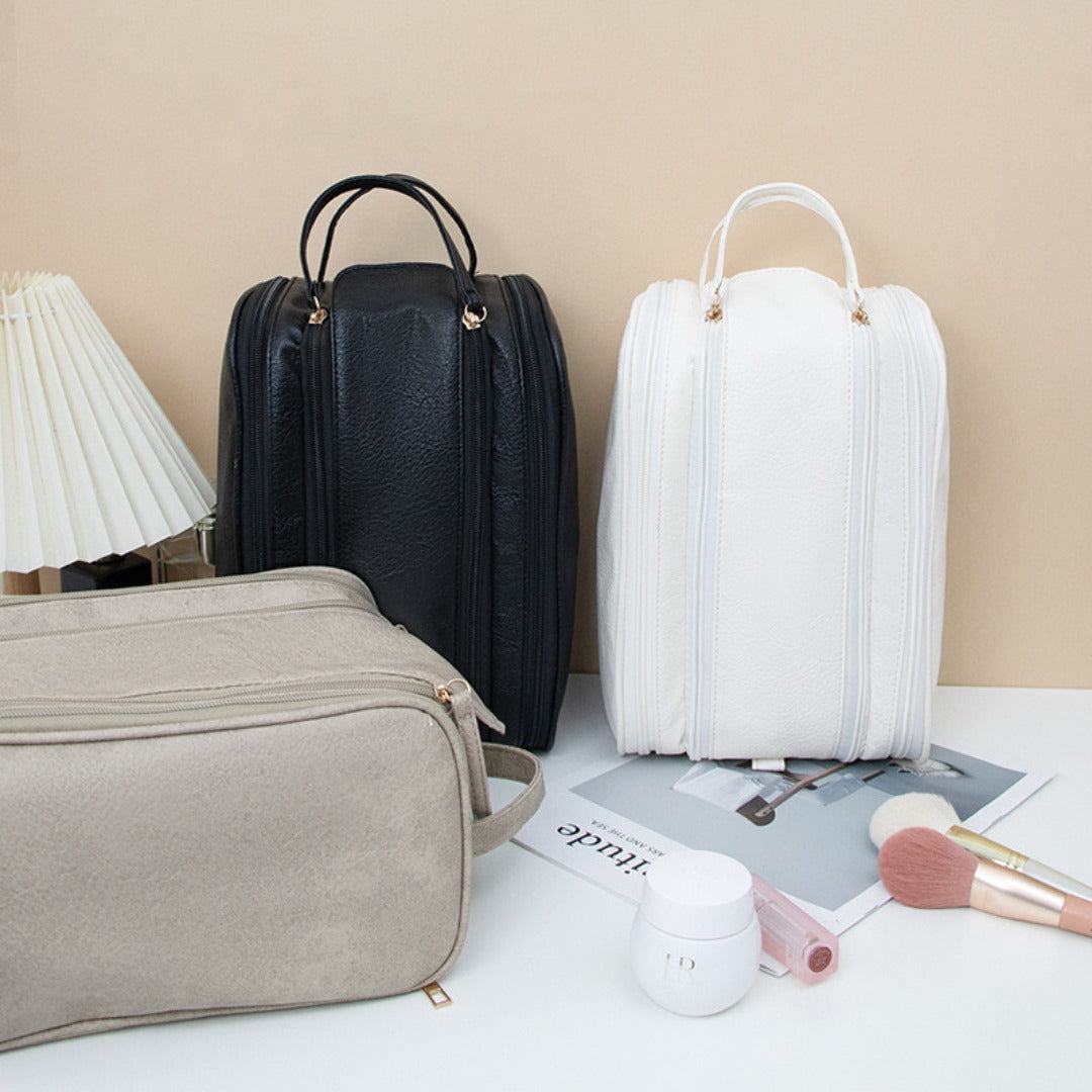 Multifunctional Makeup Bag for Women - Large Capacity Partitioned Travel Toiletry Organizer with Compartments -dropshippingabc.com