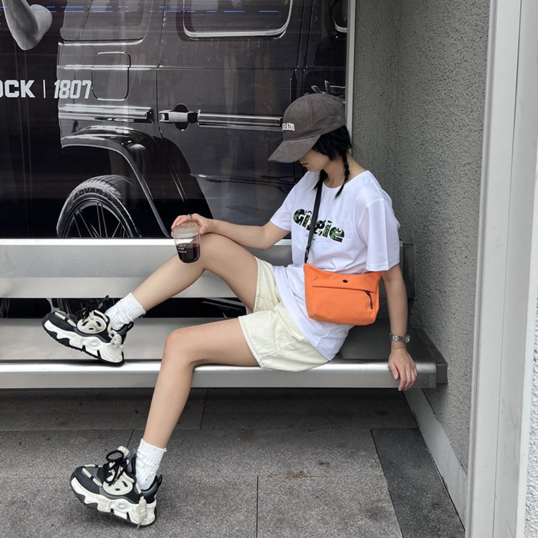 Small Casual Bag Women, Casual Simple Crossbody Bag, Nylon Wide Shoulder Strap Daily Commuter Shoulder Bag -dropshippingabc.com