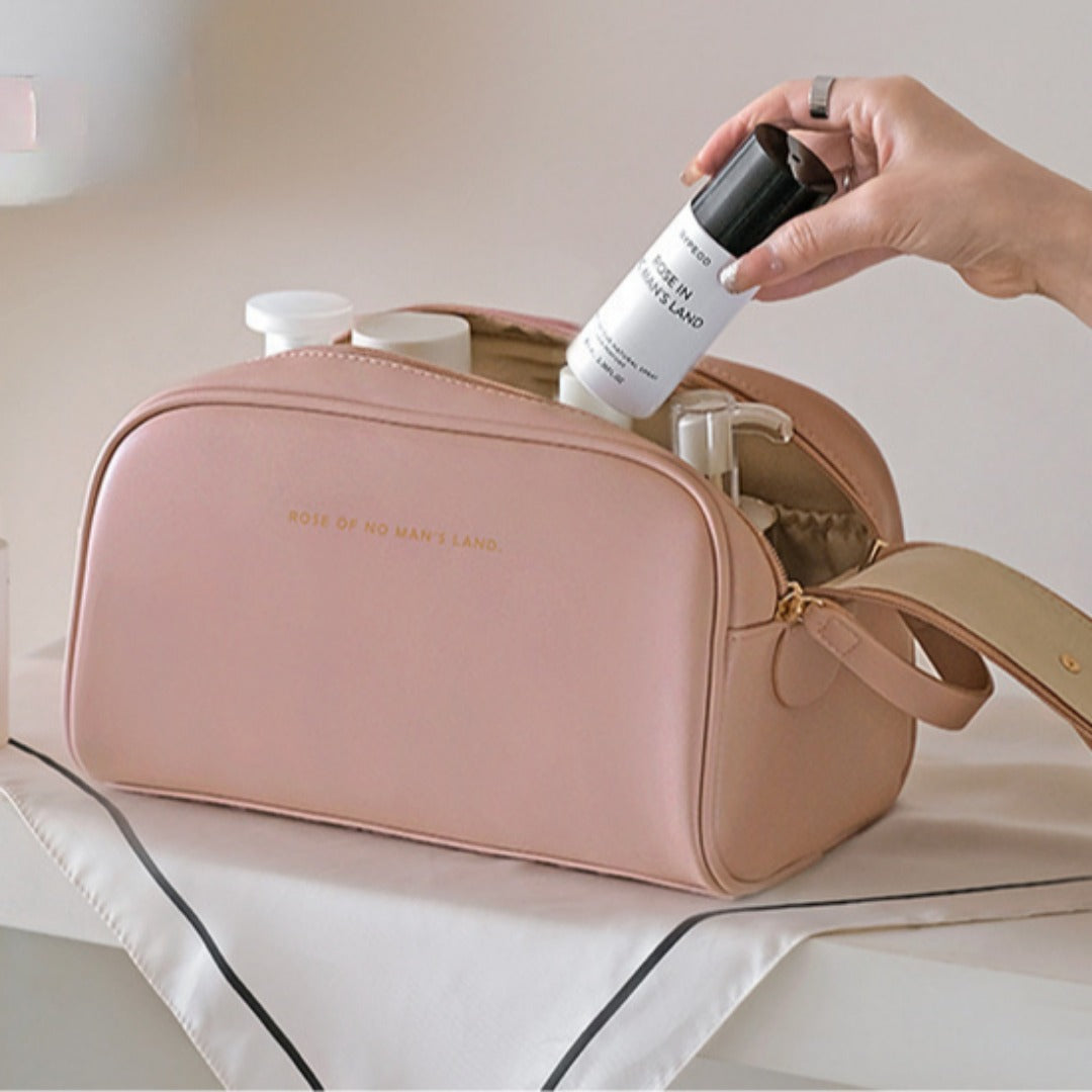 PU waterproof cosmetic bag, large capacity portable travel bag, travel makeup bag, Makeup bag organizers, Makeup bags small -dropshippingabc.com