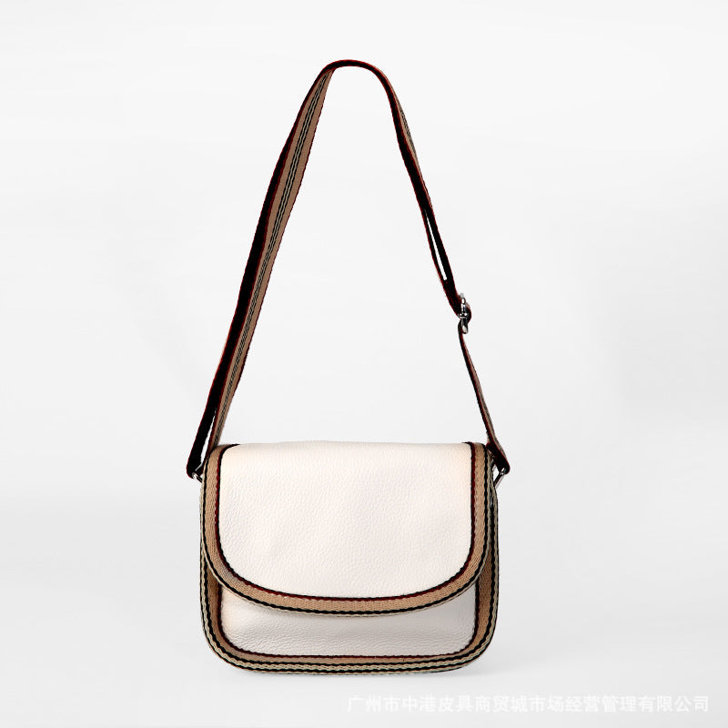 Genuine Leather Small Crossbody Bag - Square Flap Satchel for Women -dropshippingabc.com