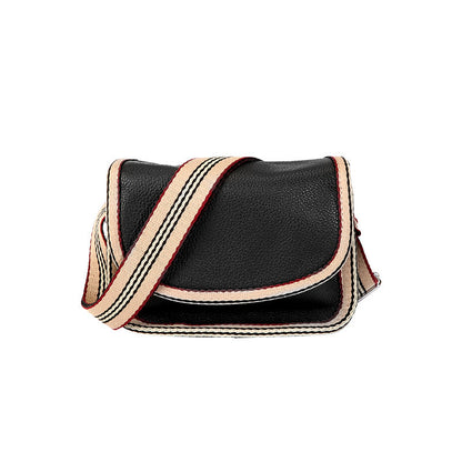 Genuine Leather Small Crossbody Bag - Square Flap Satchel for Women -dropshippingabc.com