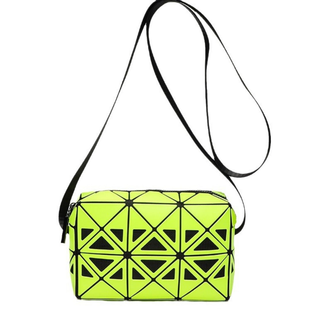 Fashion Small Square Box Crossbody Bag - Hollow Geometric Design Splicing Shoulder Bag, Commuter Small Square Purse -dropshippingabc.com