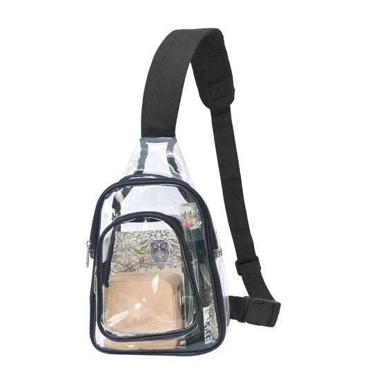 PVC Transparent Shoulder Chest Bag - Outdoor Travel Backpack & Gym Visual Crossbody Bag -dropshippingabc.com