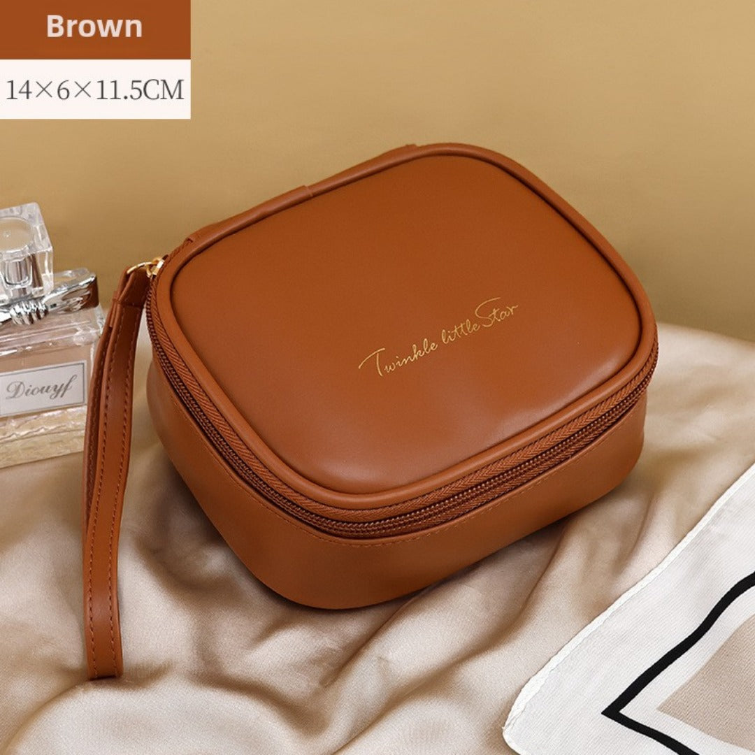 Portable PU Makeup Bag - Small Cream Lipstick Envelope Carry Bag for Students & Sanitary Napkin Storage -dropshippingabc.com