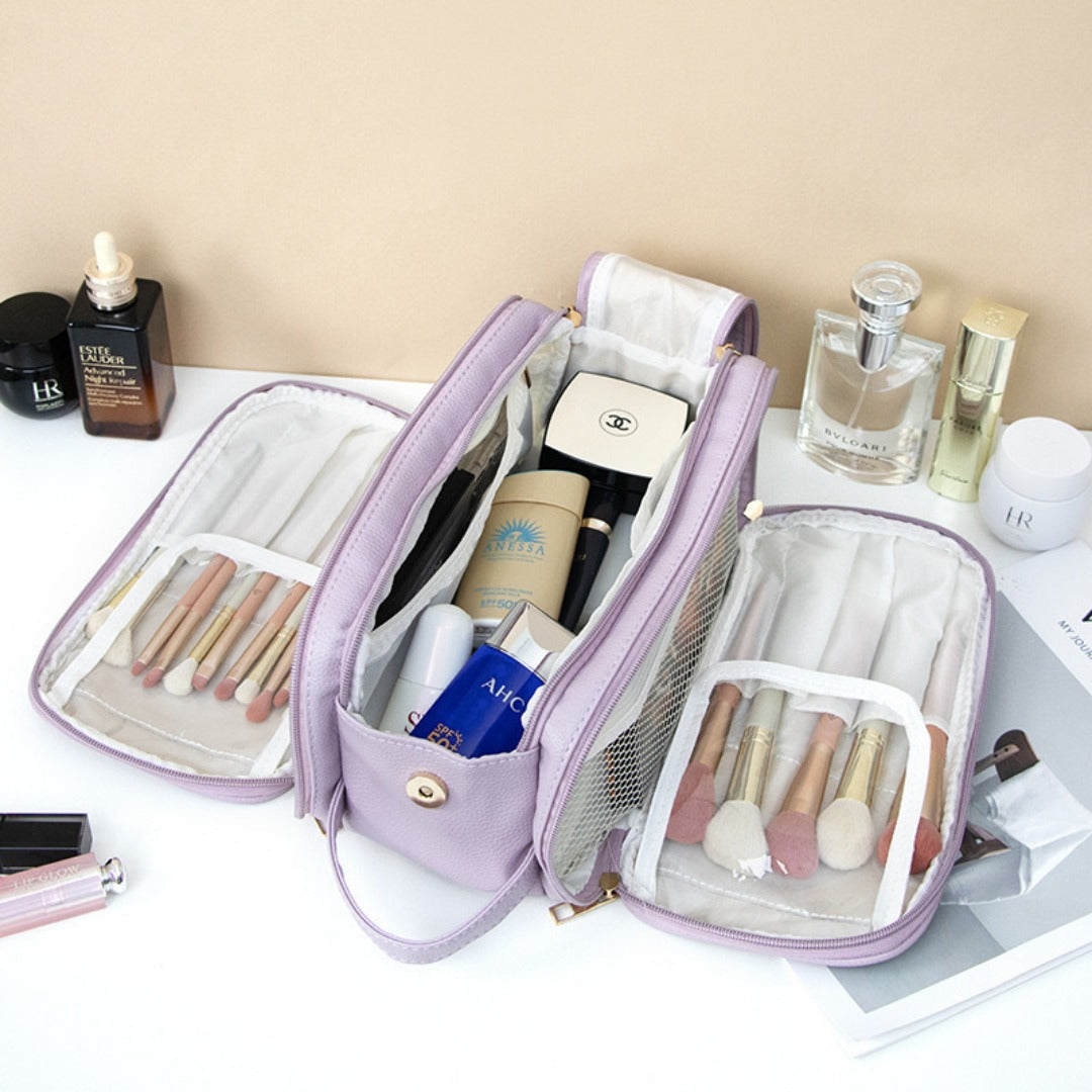Multifunctional Makeup Bag for Women - Large Capacity Partitioned Travel Toiletry Organizer with Compartments -dropshippingabc.com