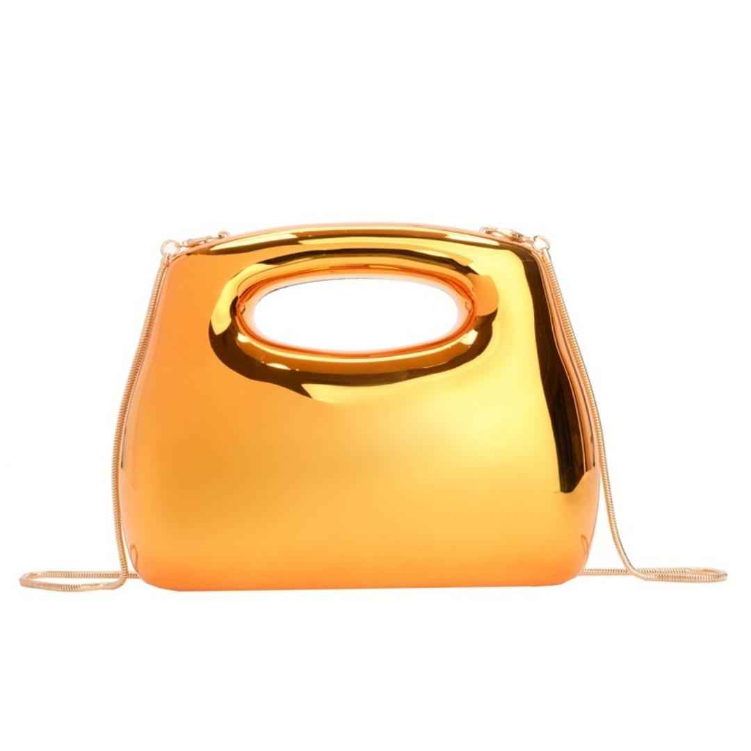 Square Box Acrylic Clutch Bag - Metal Frame Crossbody Evening Purse for Party & Dinner